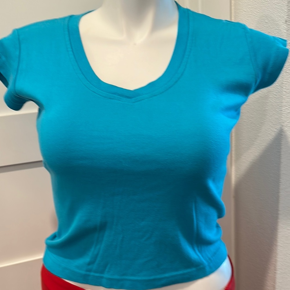 Newport News Blue Cap Sleeve Top